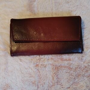 Large two toned Brown & Burgundy Crocodile Logo Wallet